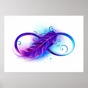 Infinity with Purple Feather Poster