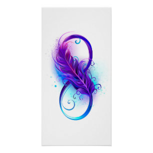 Infinity with Purple Feather Poster