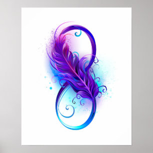 Infinity with Purple Feather Poster