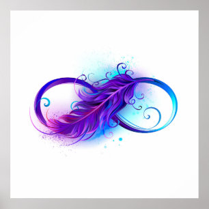 Infinity with Purple Feather Poster