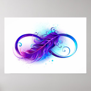 Infinity with Purple Feather Poster