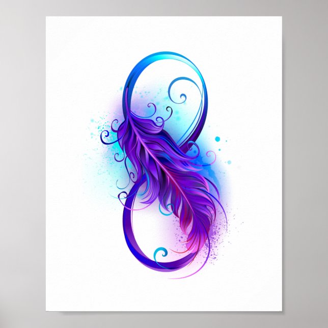 Infinity with Purple Feather Poster (Front)