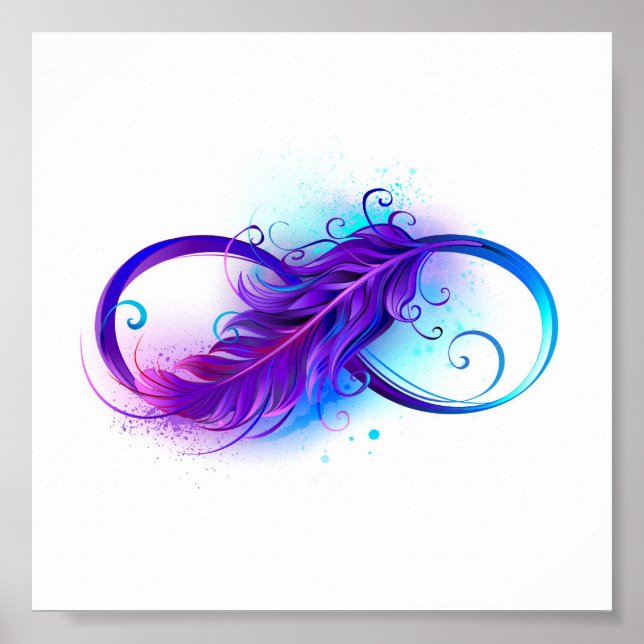 Infinity with Purple Feather Poster (Front)