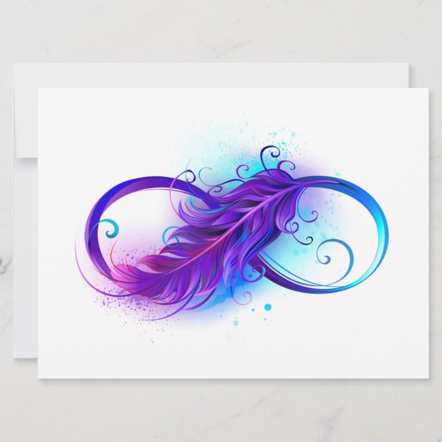 Infinity with Purple Feather Save The Date (Front)
