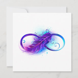 Infinity with Purple Feather Save The Date