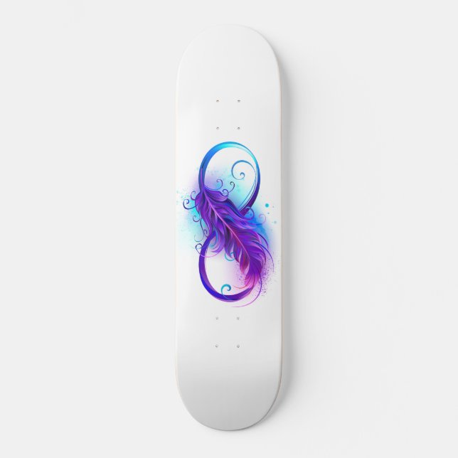 Infinity with Purple Feather Skateboard (Front)