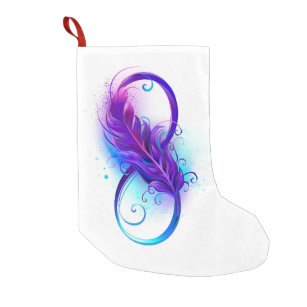 Infinity with Purple Feather Small Christmas Stocking