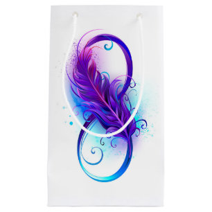 Infinity with Purple Feather Small Gift Bag
