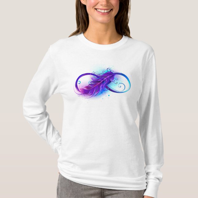 Infinity with Purple Feather T-Shirt (Front)