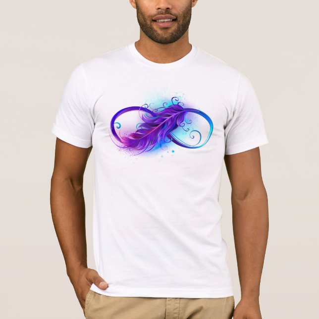Infinity with Purple Feather T-Shirt (Front)