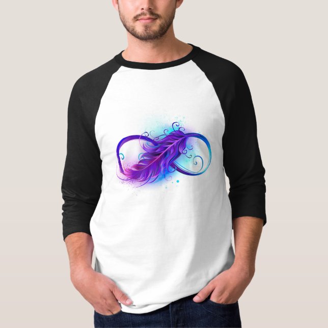 Infinity with Purple Feather T-Shirt (Front)