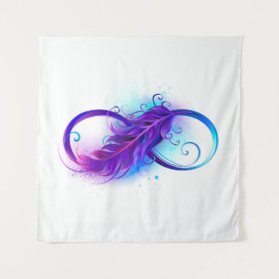Infinity with Purple Feather Tapestry