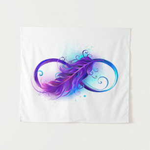 Infinity with Purple Feather Tapestry