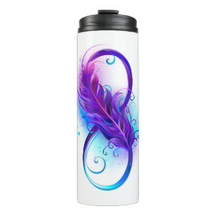 Infinity with Purple Feather Thermal Tumbler