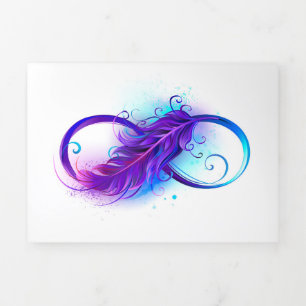 Infinity with Purple Feather Tri-Fold Announcement