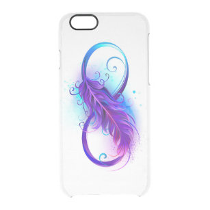 Infinity with Purple Feather Clear iPhone 6/6S Case