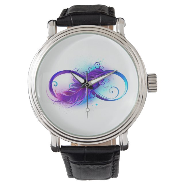 Infinity with Purple Feather Watch (Front)