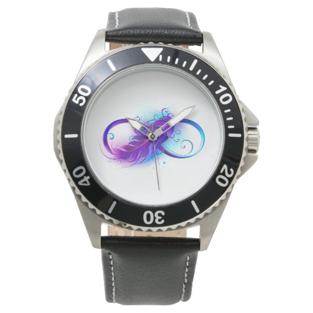 Infinity with Purple Feather Watch (Front)