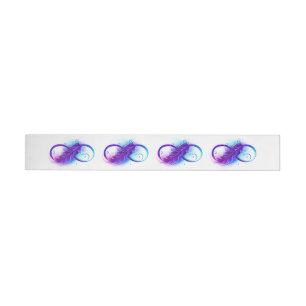 Infinity with Purple Feather Wrap Around Label