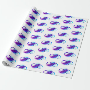 Infinity with Purple Feather Wrapping Paper