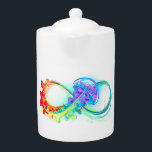 Infinity with Rainbow Jellyfish<br><div class="desc">Multicolor infinity symbol with rainbow bright jellyfish decorated with long tentacles on white background. Rainbow jellyfish.</div>