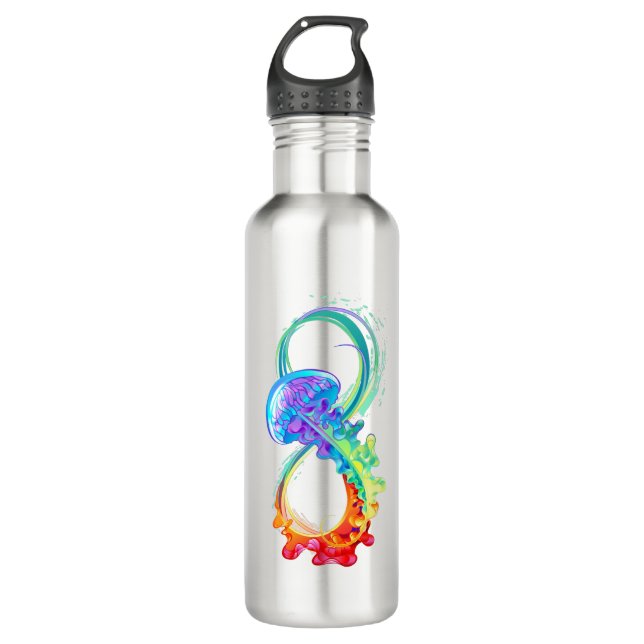Infinity with Rainbow Jellyfish 710 Ml Water Bottle (Front)