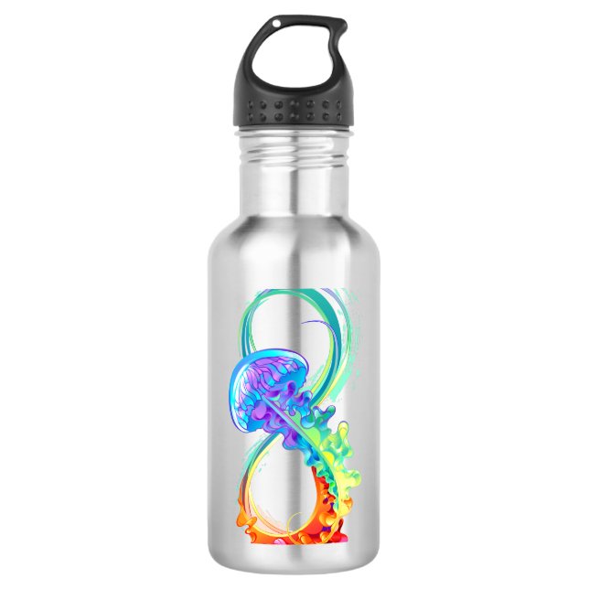 Infinity with Rainbow Jellyfish 710 Ml Water Bottle (Front)