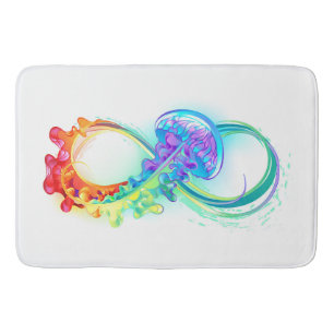 Infinity with Rainbow Jellyfish Bath Mat