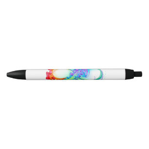 Infinity with Rainbow Jellyfish Black Ink Pen