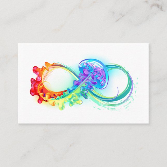 Infinity with Rainbow Jellyfish Business Card (Front)