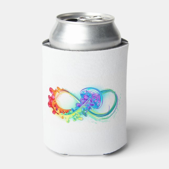Infinity with Rainbow Jellyfish Can Cooler (Can Front)