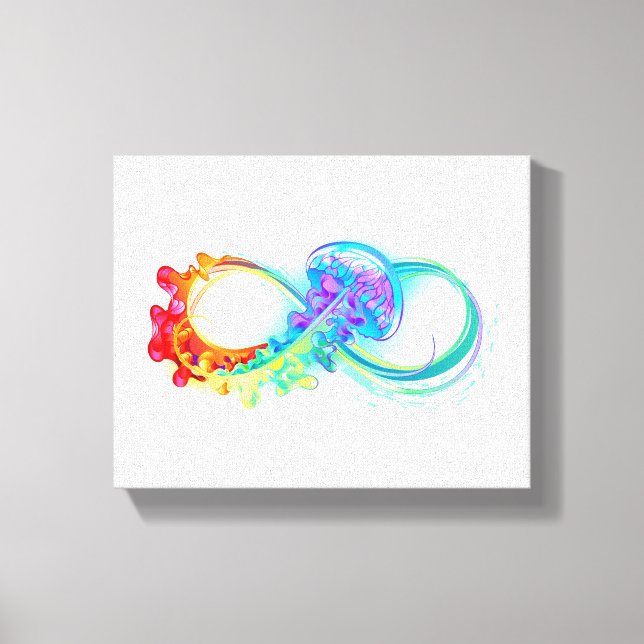 Infinity with Rainbow Jellyfish Canvas Print (Front)