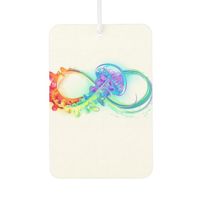 Infinity with Rainbow Jellyfish Car Air Freshener (Front)