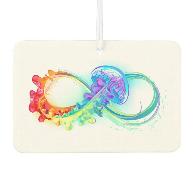 Infinity with Rainbow Jellyfish Car Air Freshener (Front)