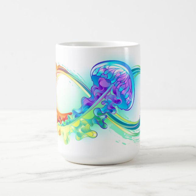 Infinity with Rainbow Jellyfish Coffee Mug (Center)