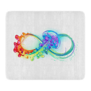 Infinity with Rainbow Jellyfish Cutting Board