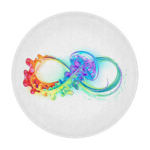 Infinity with Rainbow Jellyfish Cutting Board