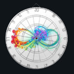Infinity with Rainbow Jellyfish Dartboard<br><div class="desc">Multicolor infinity symbol with rainbow bright jellyfish decorated with long tentacles on white background. Rainbow jellyfish.</div>