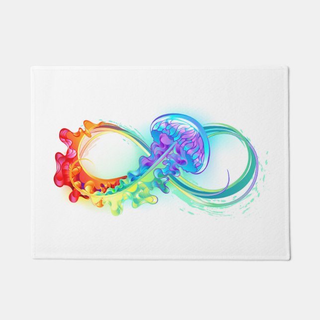 Infinity with Rainbow Jellyfish Doormat (Front)