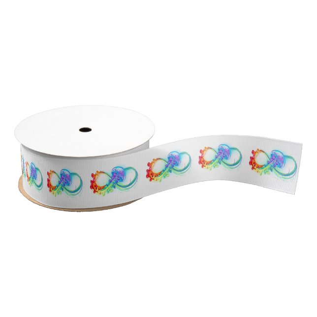 Infinity with Rainbow Jellyfish Grosgrain Ribbon (Spool)