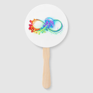 Infinity with Rainbow Jellyfish Hand Fan