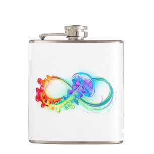 Infinity with Rainbow Jellyfish Hip Flask