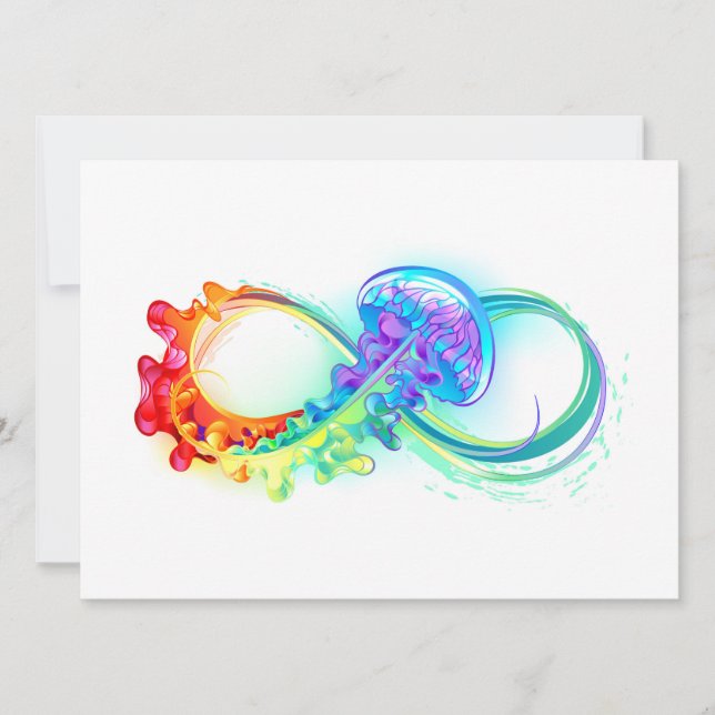 Infinity with Rainbow Jellyfish Holiday Card (Front)
