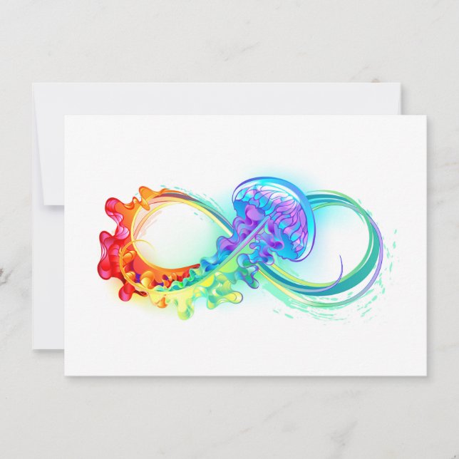 Infinity with Rainbow Jellyfish Holiday Card (Front)