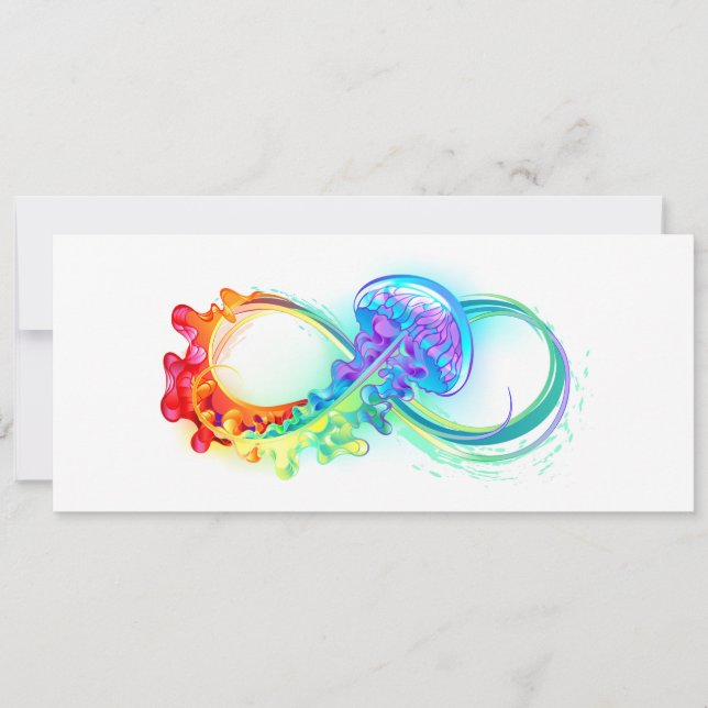 Infinity with Rainbow Jellyfish Holiday Card (Front)
