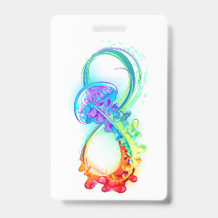 Infinity with Rainbow Jellyfish ID Badge