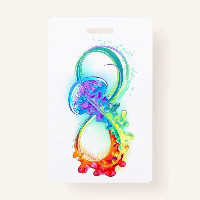 Infinity with Rainbow Jellyfish ID Badge (Front)
