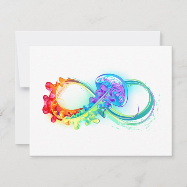 Infinity with Rainbow Jellyfish Invitation (Front)