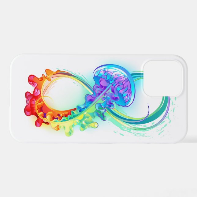 Infinity with Rainbow Jellyfish iPhone Case (Back Horizontal)
