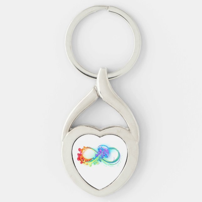 Infinity with Rainbow Jellyfish Key Ring (Front)